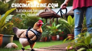 h style cat harness on chicken